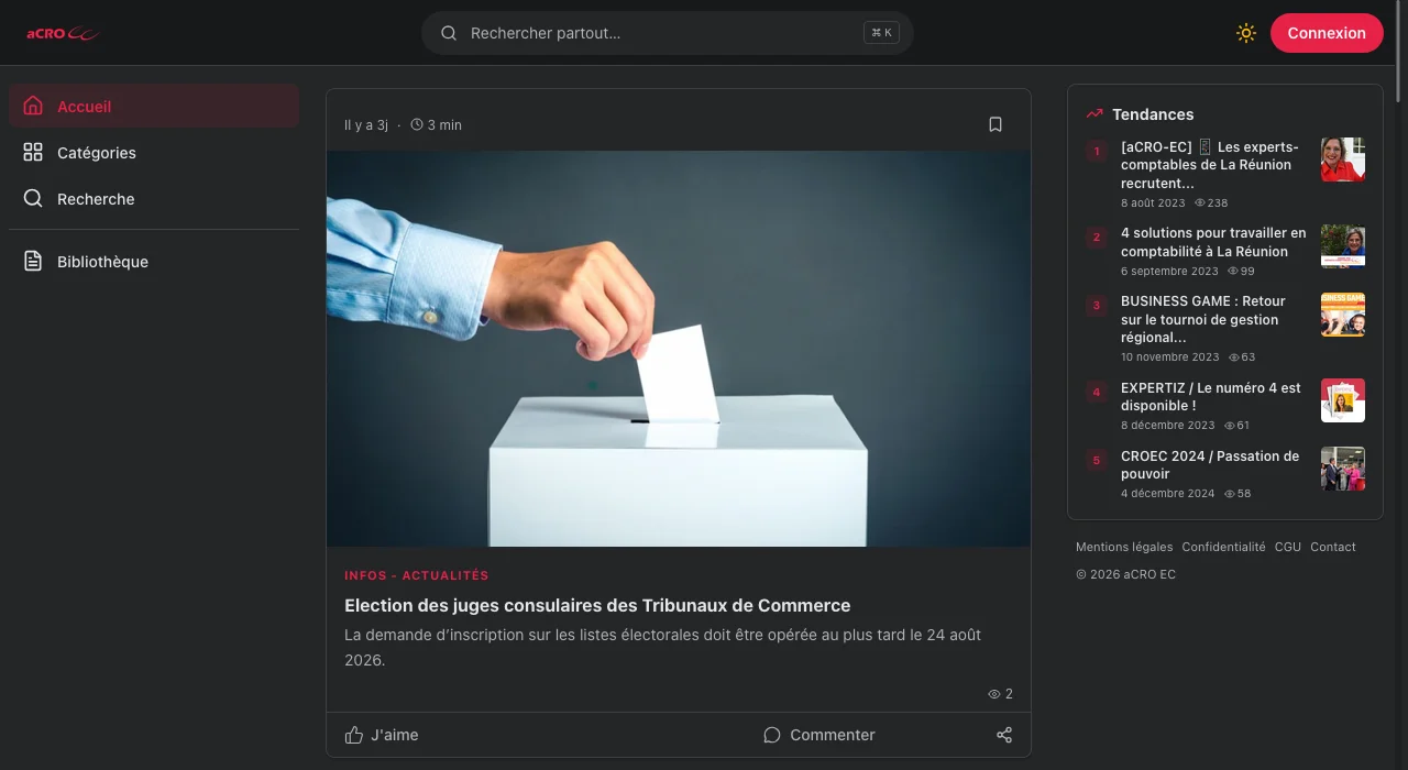 L’application aCRO-EC dans un navigateur, sur web.acro-ec.app