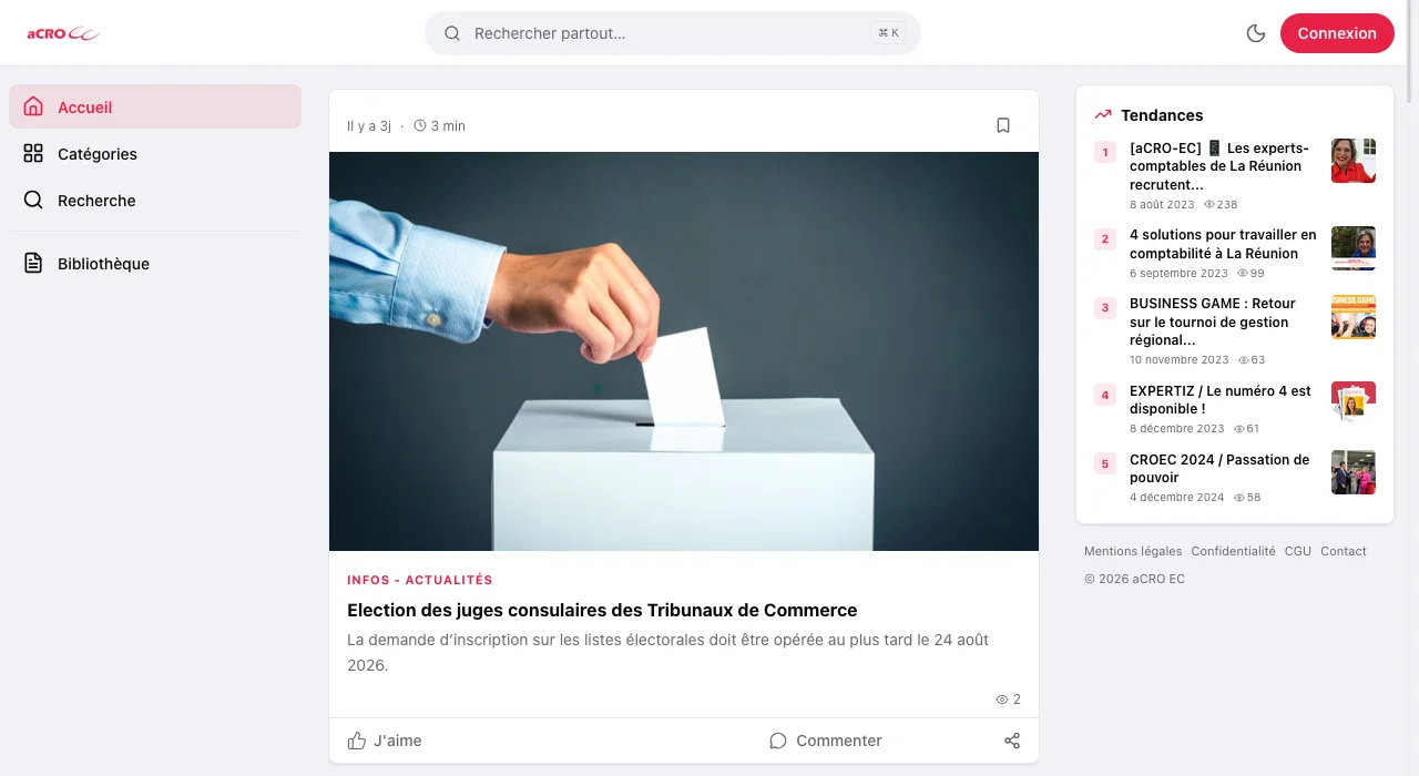 L’application aCRO-EC dans un navigateur, sur web.acro-ec.app
